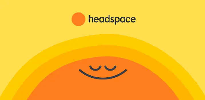 Headspace logo with orange smiling circle under it